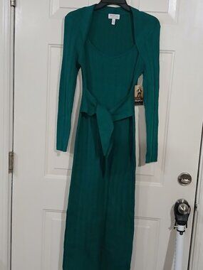 Sofia Jeans by Sofia Vergara Womens Belted Rib Knit Midi Dress